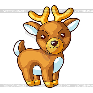 Deer. Sweet Merry Christmas item. Cute symbol in - vector image