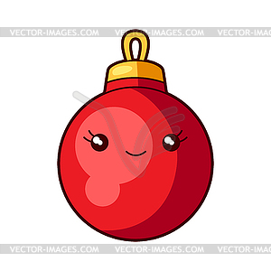 Decoration ball. Sweet Merry Christmas item. Cute - vector clip art