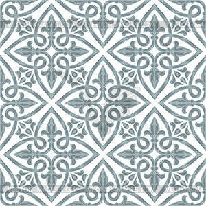 Portuguese azulejo ceramic tile seamless pattern. - vector image