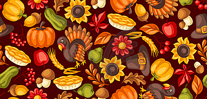 Happy Thanksgiving Day seamless pattern. - vector image