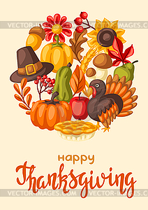 Happy Thanksgiving Day background. Design with - royalty-free vector image