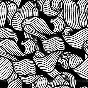 Seamless pattern with wave line curls. Monochrome - royalty-free vector clipart