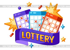Lottery and bingo . Concept for online games - vector clipart
