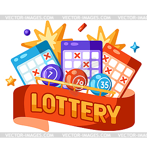 Lottery and bingo . Concept for online games - vector clip art
