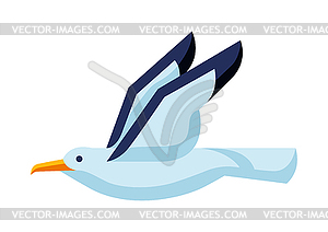 Stylized seagull. wild bird in simple style - vector clip art