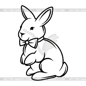 bunny clipart black and white