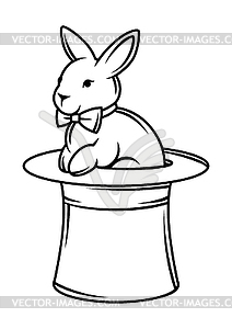 Magician cylinder in which rabbit sitst. Trick or - vector clipart