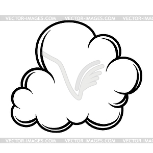 Облако или дым. Черно-белое стилизованное изображение - изображение в векторном виде