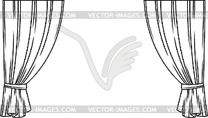 Curtains of theater stage. Template for theatrical - vector clipart