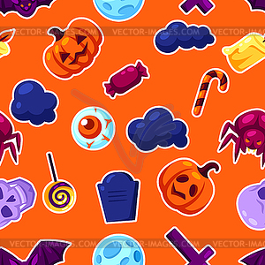 Happy Halloween seamless pattern with celebration - vector image