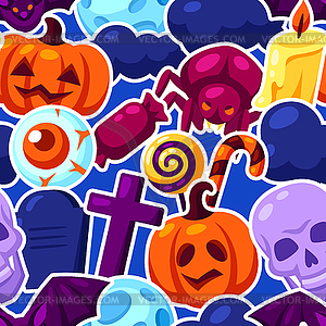 Happy Halloween seamless pattern with celebration - vector clip art