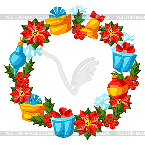 Merry Christmas frame design. Holiday decorations i - vector clipart