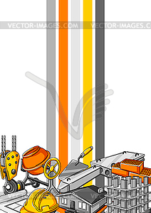 Background design with housing construction items. - vector image