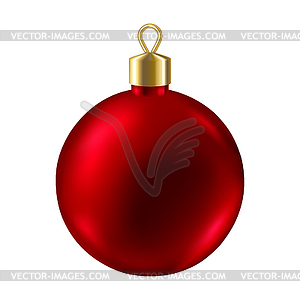 Праздник красный стеклянный шар на дереве. Рождество и Новый - клипарт в векторном формате