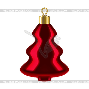 Holiday red glass tree. Christmas and New Year - vector clipart / vector image