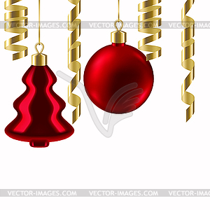 Merry Christmas invitation or greeting card with - vector clipart