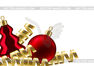 Merry Christmas background with balls and - color vector clipart