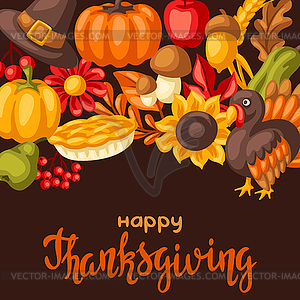 Happy Thanksgiving Day background. Design with - vector clipart