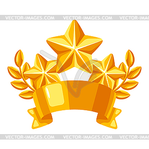 Award and trophy emblem. Reward item sports or - vector image