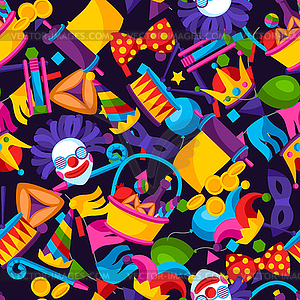 Happy Purim Jewish holiday seamless pattern. - vector clip art