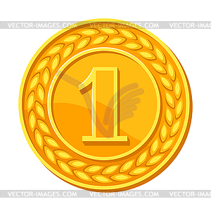 Gold medal. Award for sports or corporate - vector image