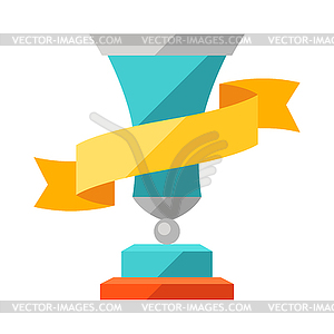 Gold cup. Award for sports or corporate competitions - vector clip art