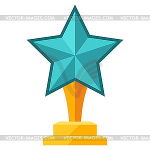 Prize with star. Award for sports or corporate - vector clip art