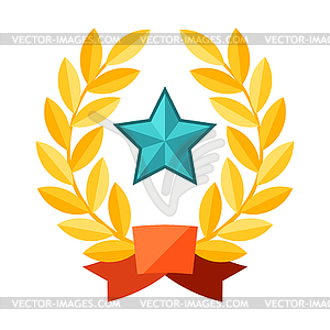 Prize with laurel wreath. Award for sports or - vector clipart