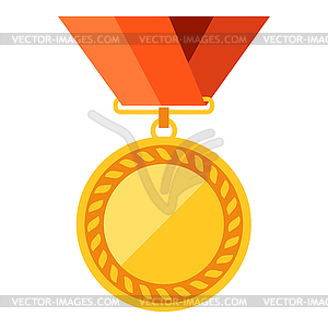 Gold medal. Award for sports or corporate - vector clip art