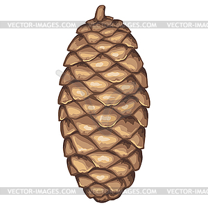 Spruce cone. Element for Christmas and New Year - vector clipart