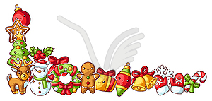 Sweet Merry Christmas decorative element. Cute - vector clipart