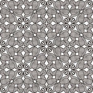 Ceramic tile seamless pattern with wave line - vector clip art