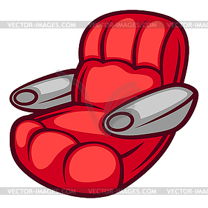 Cinema chair in cartoon style. Cute funny object - vector clipart