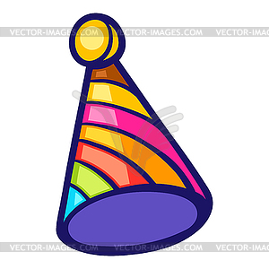 Party cap in cartoon style. Cute funny object - color vector clipart