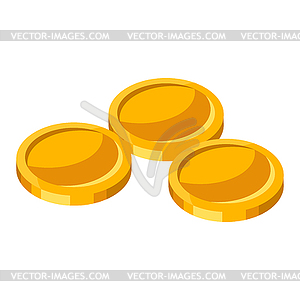 Золотые монеты разбросаны. Бизнес и финансовый символ - векторное изображение клипарта