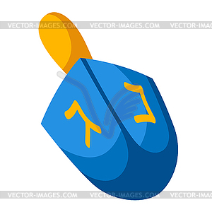 Happy Hanukkah dreidel. Icon in cartoon style - vector image