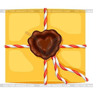 Письмо в конверте. Изображение на День святого Валентина - стоковое векторное изображение
