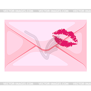 Letter in envelope. Image for Valentine Day - vector clipart