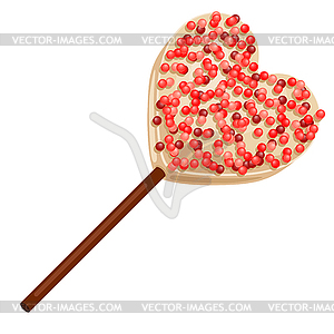 Lolipop heart. Food item for bars, restaurants and - vector clipart