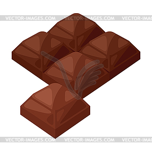 Chocolate tile. Food item for bars, restaurants - vector image