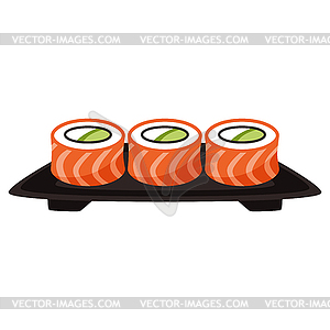 Sushi rolls. Food item for bars, restaurants and - vector clipart