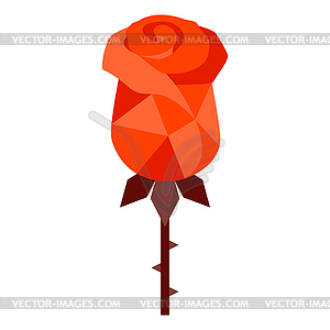 Rose. Icon in abstract style. Bright color image fo - vector clipart