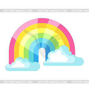 Clouds and rainbow in sky - royalty-free vector clipart