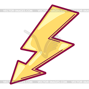 Lightning in cartoon style. Cute funny object - vector clipart