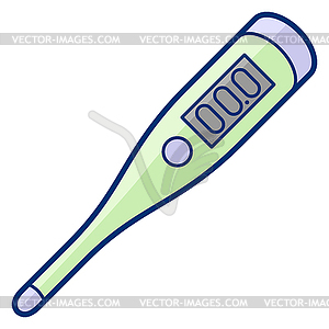 Thermometer in cartoon style. Cute funny object - vector clip art