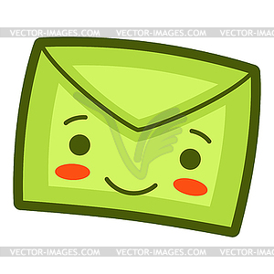 Envelope in cartoon style. Cute funny character - vector image