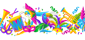 Carnival party seamless pattern with celebration - vector clipart