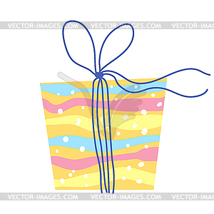 Happy Birthday gift box. Celebration or holiday item - vector clipart