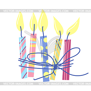 Happy Birthday candles. Celebration or holiday item - vector clipart