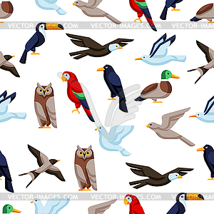 Seamless pattern with stylized birds. wild birds - vector EPS clipart